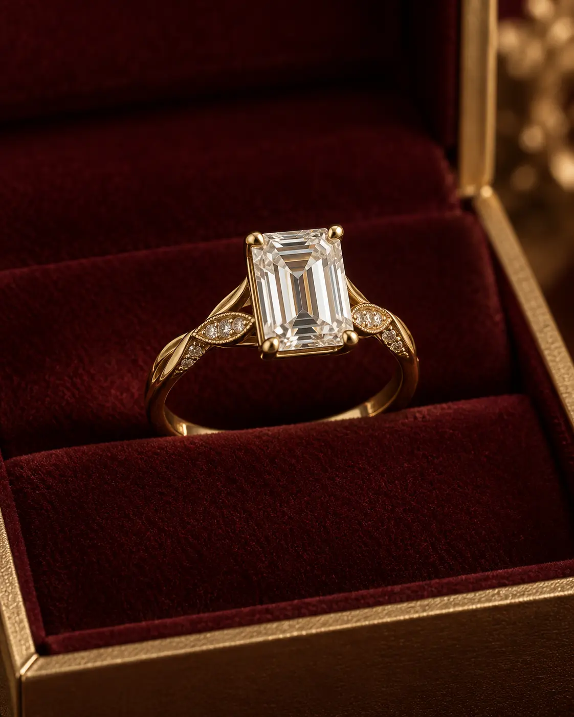 Anel exclusivo de moissanite em ouro 18K
